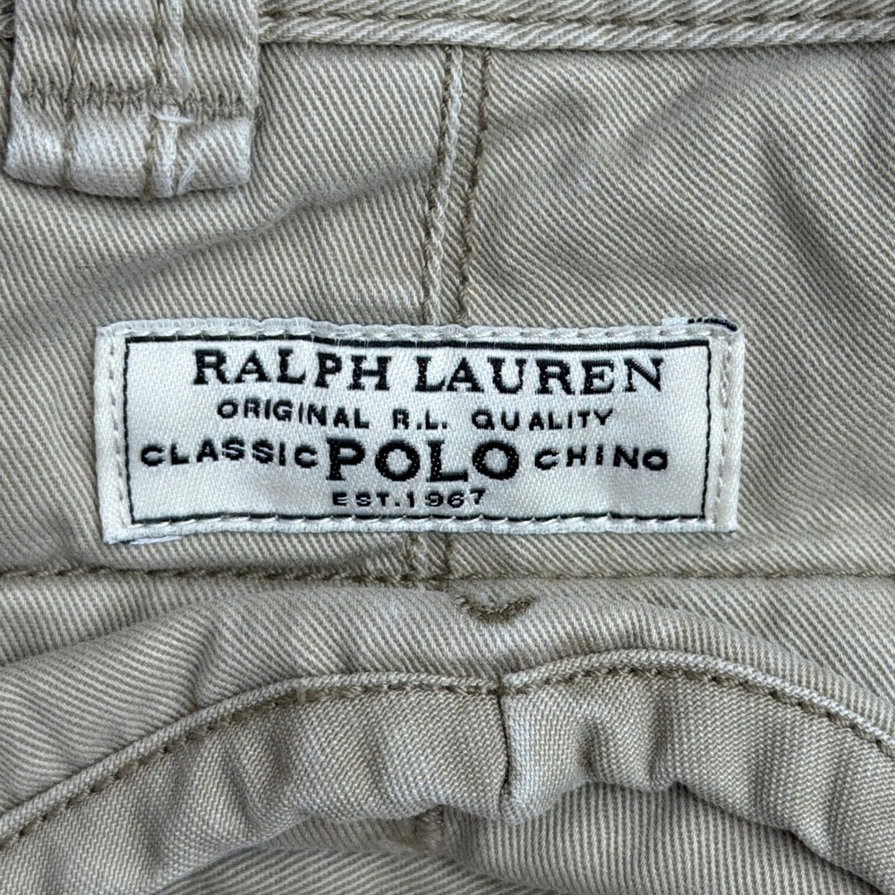 Polo Ralph Lauren Mens Cargo Shorts Khaki Tan Classic Polo Chino Size 35 Utility - Picture 2 of 7